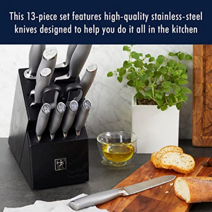 J.A International Modernist 13-pc Knife Block Set, Black…