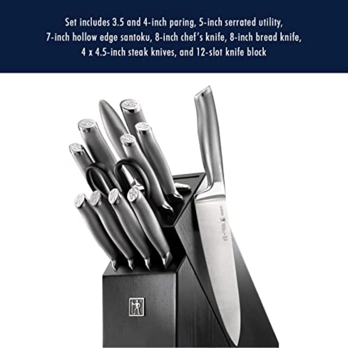 J.A International Modernist 13-pc Knife Block Set, Black…