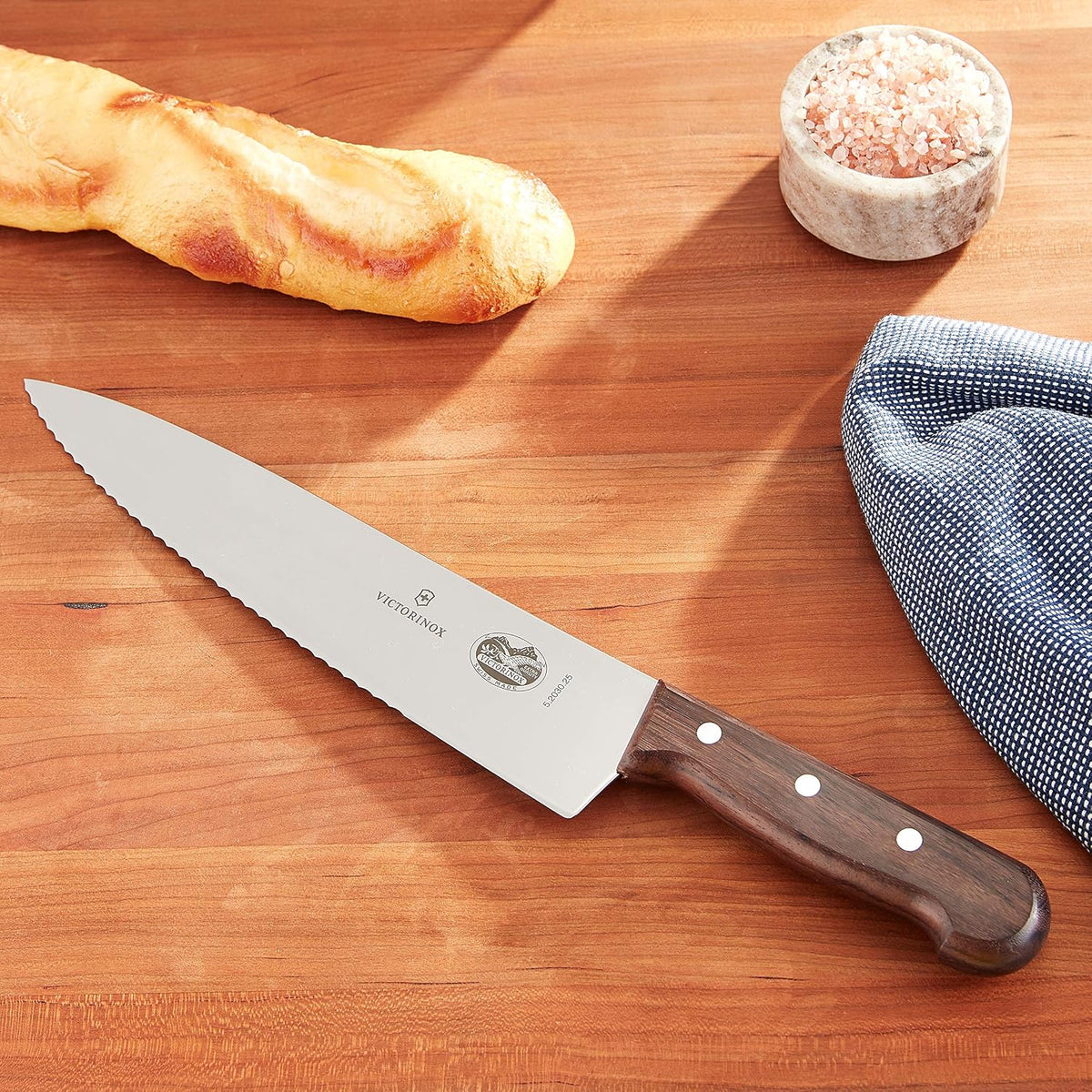 10-Inch Wavy/Straight Edge Sandwich Knife, Rosewood Handle