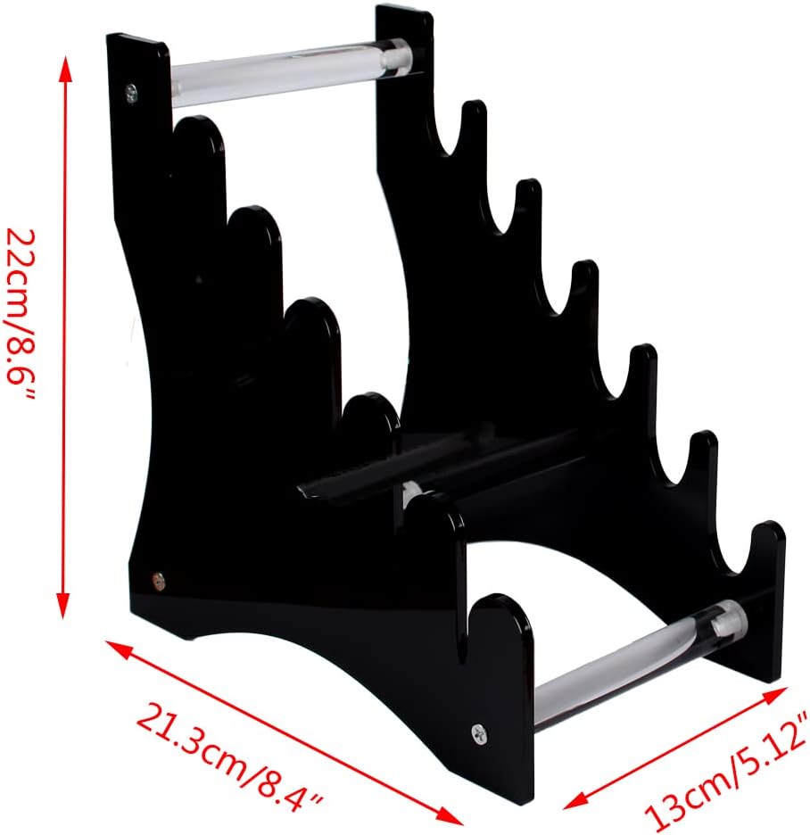 Knife Display Stand,Knife Holder Knife Storage Rack Acrylic Knife Display Case for display collectible knives (Black)