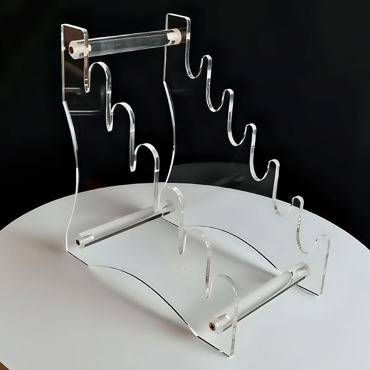 Knife Display Stand,Knife Holder Knife Storage Rack Acrylic Knife Display Case for display collectible knives (Black)