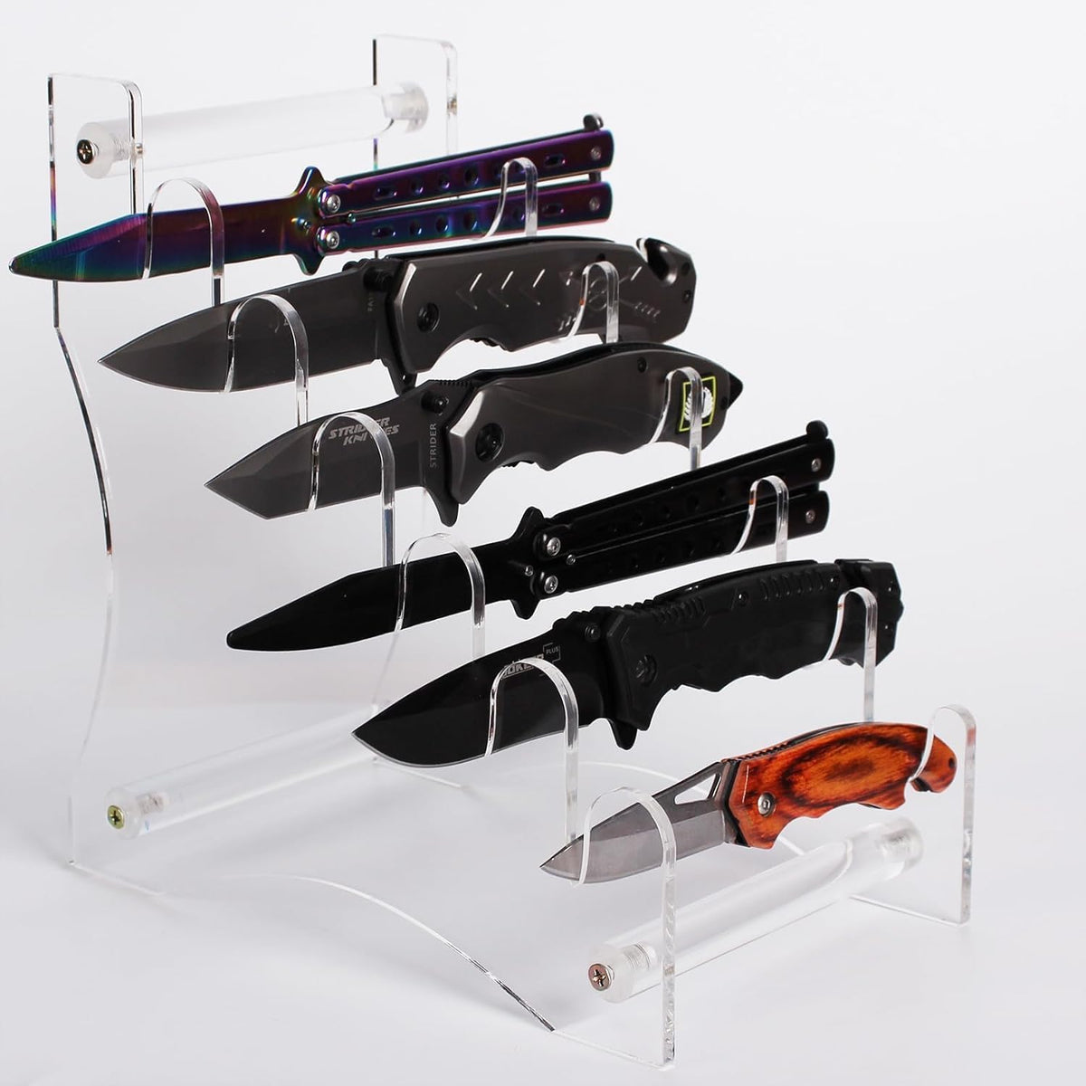 Knife Display Stand,Knife Holder Knife Storage Rack Acrylic Knife Display Case for display collectible knives (Black)