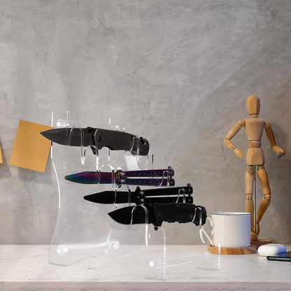 Knife Display Stand,Knife Holder Knife Storage Rack Acrylic Knife Display Case for display collectible knives (Black)
