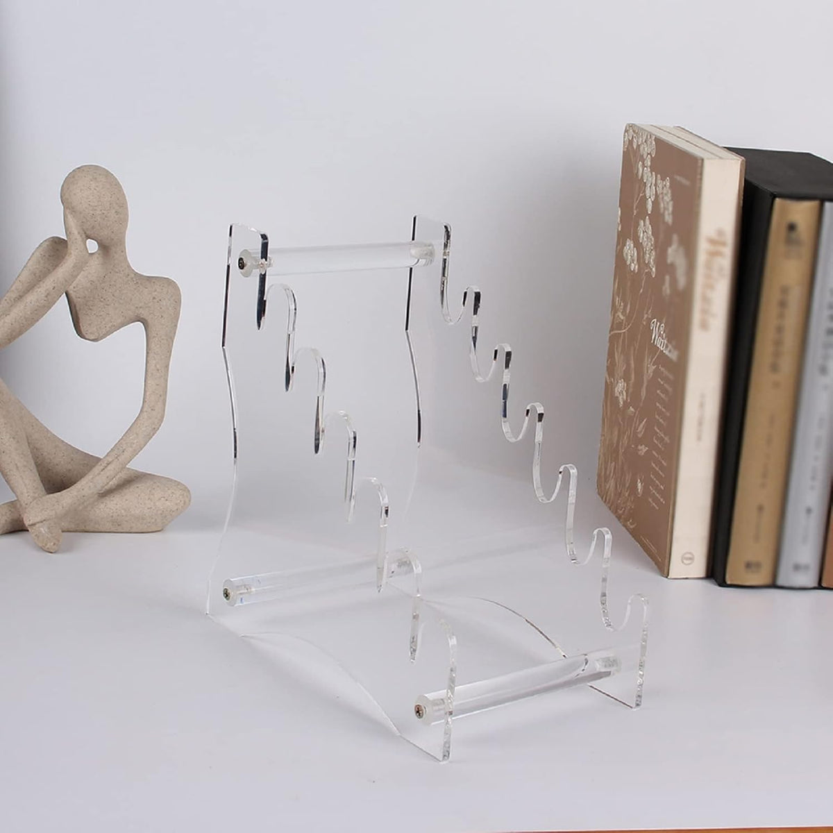 Knife Display Stand,Knife Holder Knife Storage Rack Acrylic Knife Display Case for display collectible knives (Black)