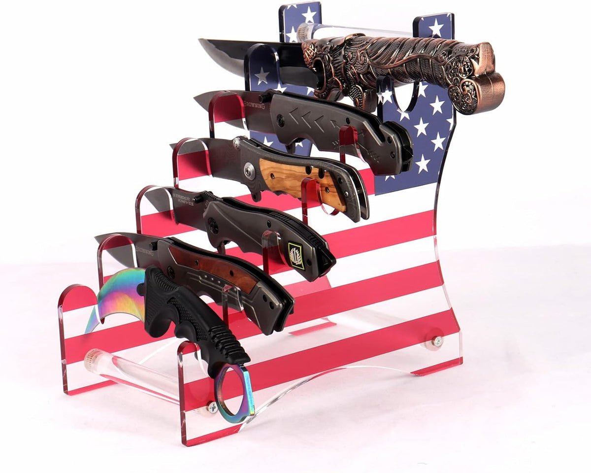 Knife Display Stand,Knife Holder Knife Storage Rack Acrylic Knife Display Case for display collectible knives (Black)