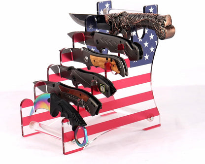 Knife Display Stand,Knife Holder Knife Storage Rack Acrylic Knife Display Case for display collectible knives (Black)