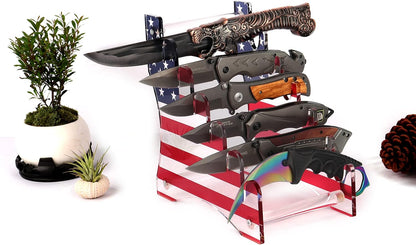 Knife Display Stand,Knife Holder Knife Storage Rack Acrylic Knife Display Case for display collectible knives (Black)