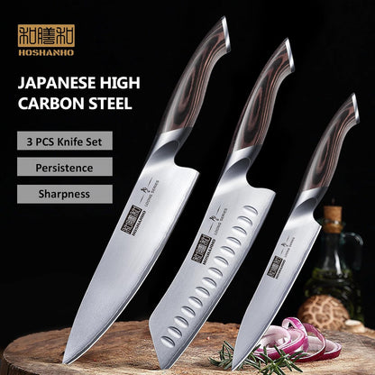 3 Pieces Knife Set, Professional Japanese Kitchen Knife Set
