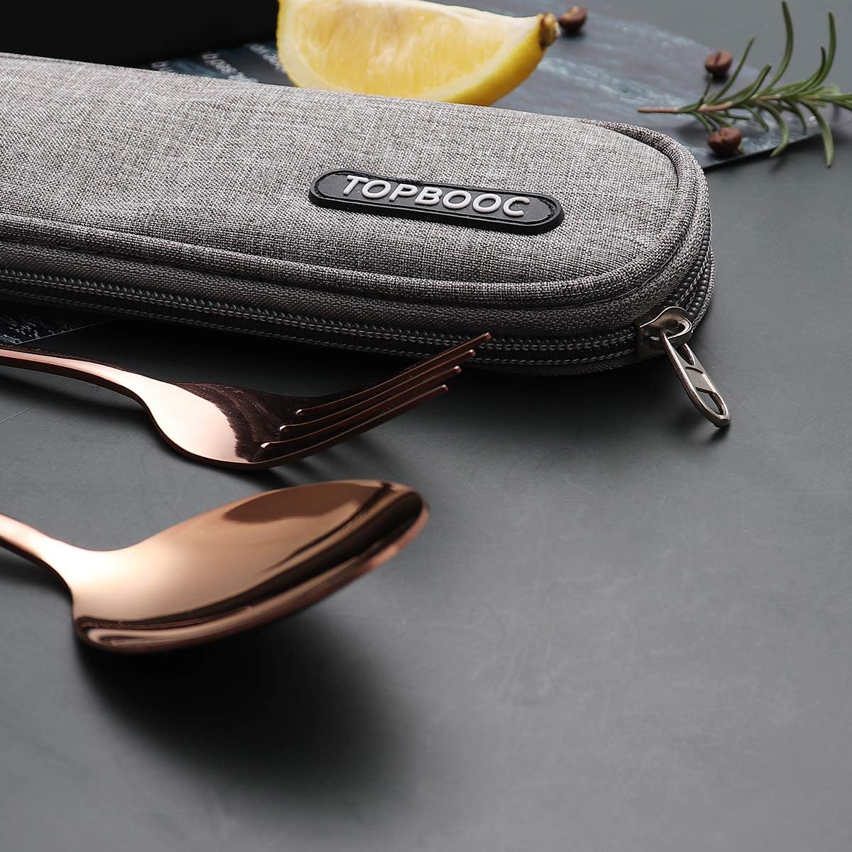 Portable Stainless Steel Flatware Set, Travel Camping Cutlery Set, Portable Utensil Travel Silverware Dinnerware Set with a Waterproof Case (Rainbow)