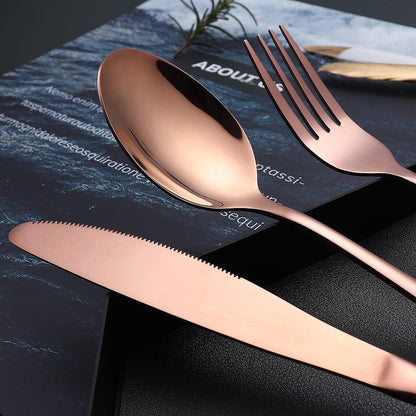 Portable Stainless Steel Flatware Set, Travel Camping Cutlery Set, Portable Utensil Travel Silverware Dinnerware Set with a Waterproof Case (Rainbow)