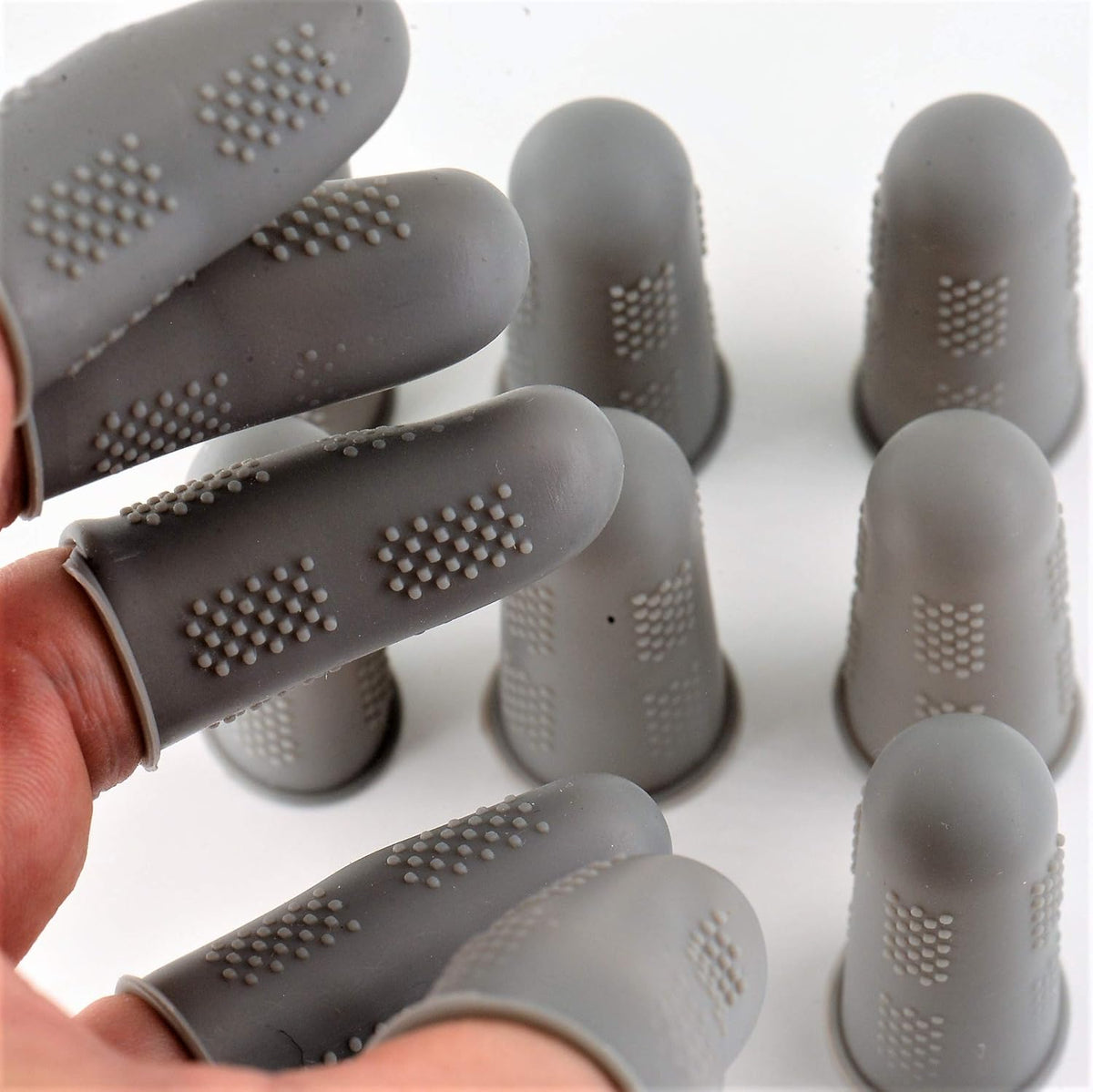 Finger Protectors [Flex Series - 12-Pack] Silicone Non-Stick Finger Covers | Purple | Small (6) / Medium (6) for Hot Glue | Sewing | Adhesives | Scrapbooking