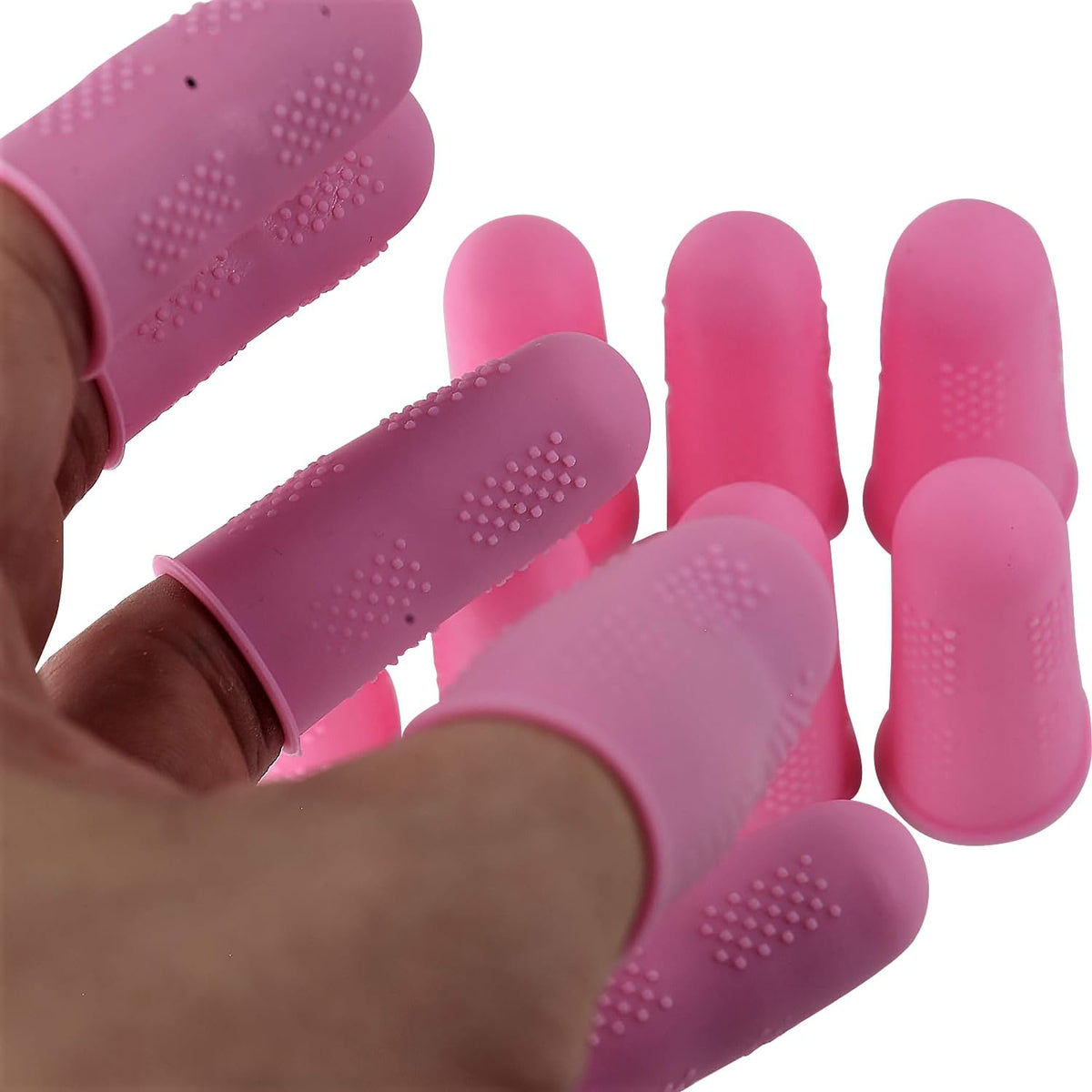 Finger Protectors [Flex Series - 12-Pack] Silicone Non-Stick Finger Covers | Purple | Small (6) / Medium (6) for Hot Glue | Sewing | Adhesives | Scrapbooking