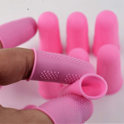 Finger Protectors [Flex Series - 12-Pack] Silicone Non-Stick Finger Covers | Purple | Small (6) / Medium (6) for Hot Glue | Sewing | Adhesives | Scrapbooking