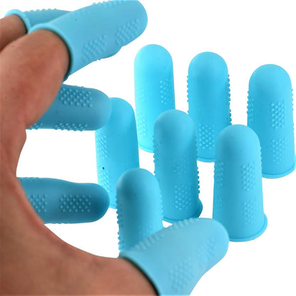 Finger Protectors [Flex Series - 12-Pack] Silicone Non-Stick Finger Covers | Purple | Small (6) / Medium (6) for Hot Glue | Sewing | Adhesives | Scrapbooking