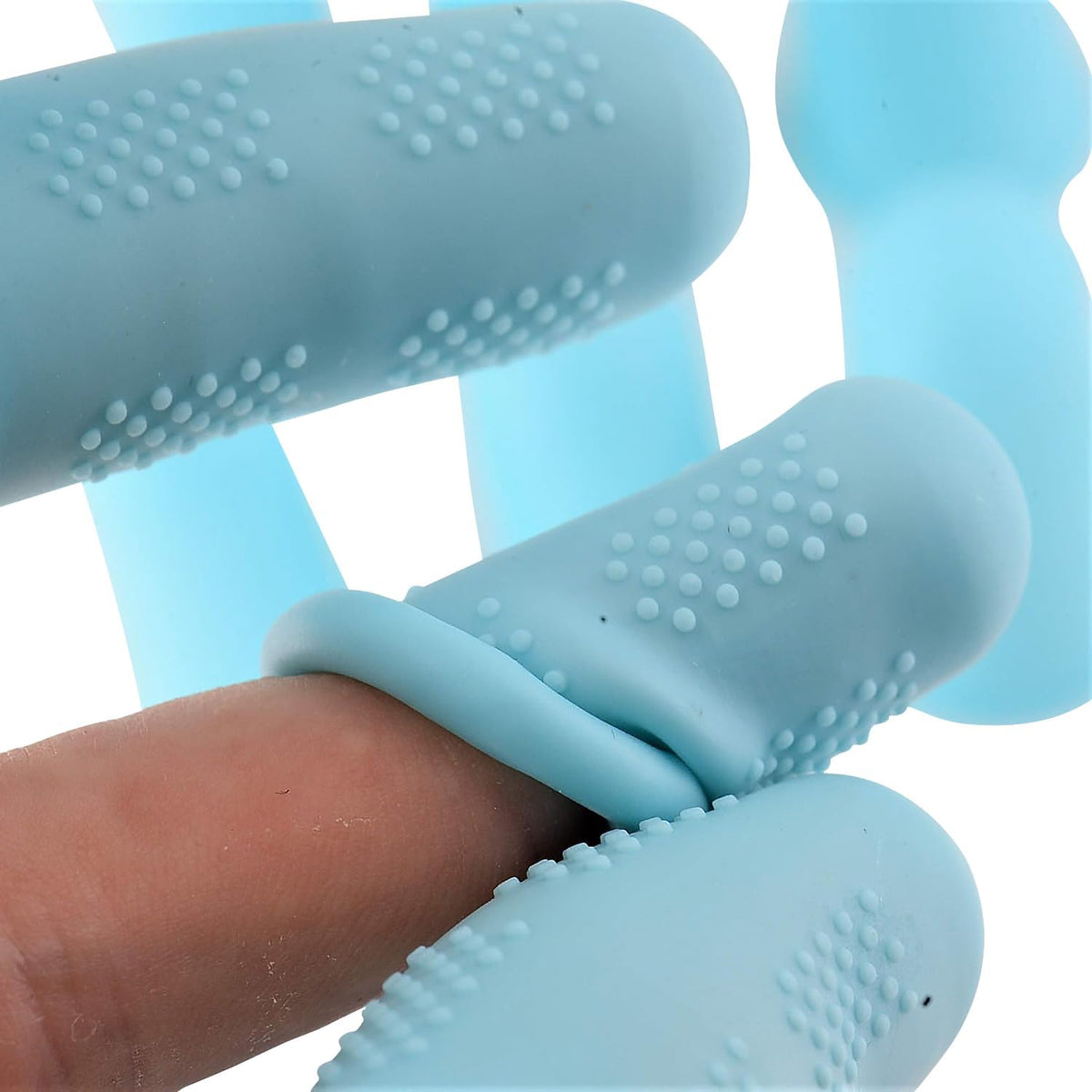 Finger Protectors [Flex Series - 12-Pack] Silicone Non-Stick Finger Covers | Purple | Small (6) / Medium (6) for Hot Glue | Sewing | Adhesives | Scrapbooking