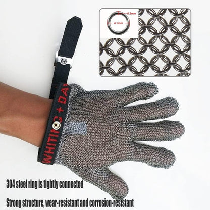 Steel Ring Cut Resistant Gloves, Metal Chainmail Gloves for Chef Butcher Porter Woodworking Cutting Jobs (Size : L/A Pack of one)