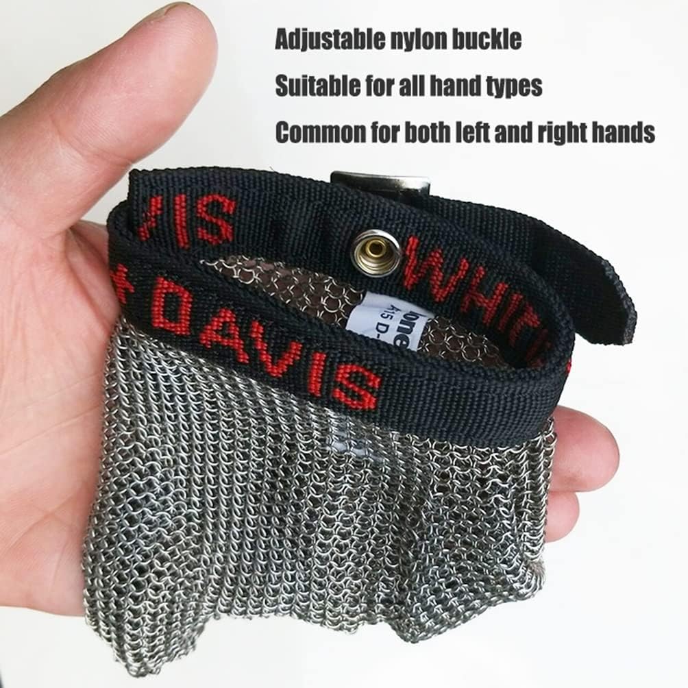 Steel Ring Cut Resistant Gloves, Metal Chainmail Gloves for Chef Butcher Porter Woodworking Cutting Jobs (Size : L/A Pack of one)