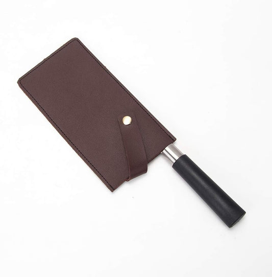 PU Leather Meat Cleaver Sheath, Waterproof Wide Knife Protectors, Durable Butcher Chef Knife Edge Guards, Heavy Duty Cleaver Covers (Dark Brown -PU Leather)