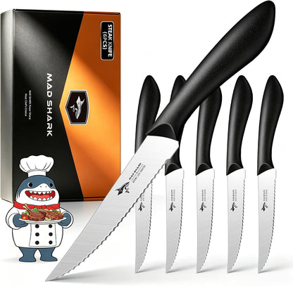 4.72 Inch Serrated Steak Knives Set of 4, Ultra Sharp for Steak