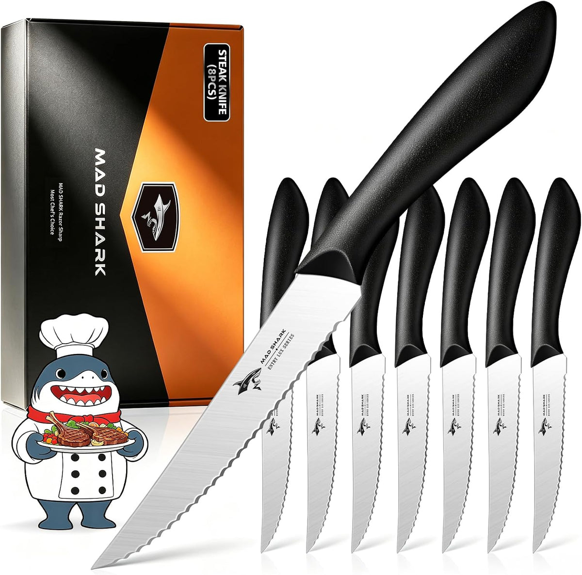 4.72 Inch Serrated Steak Knives Set of 4, Ultra Sharp for Steak