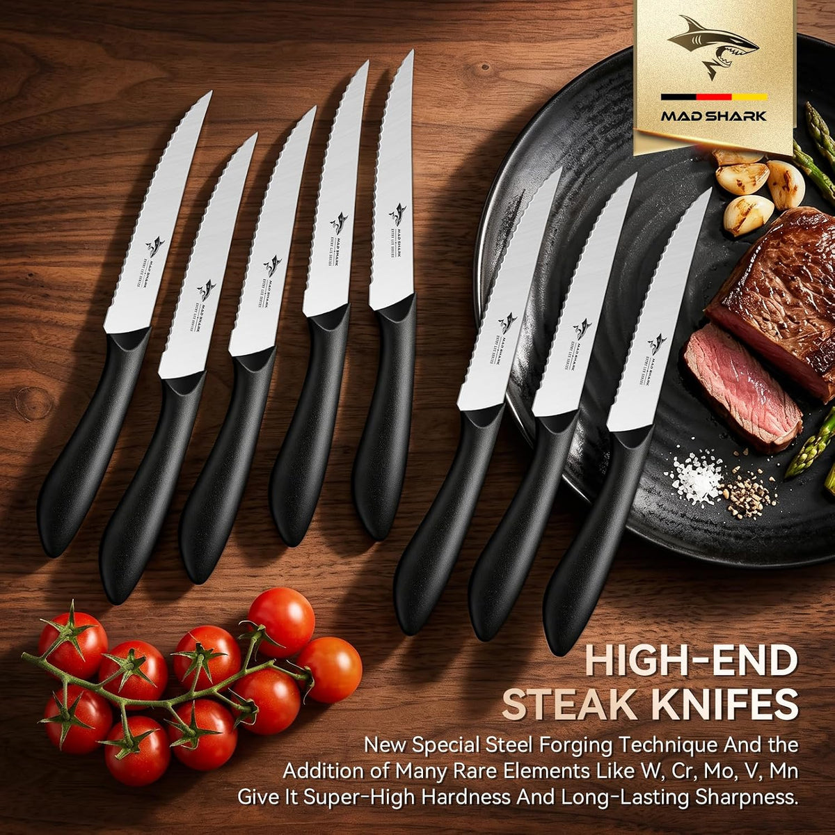 4.72 Inch Serrated Steak Knives Set of 4, Ultra Sharp for Steak