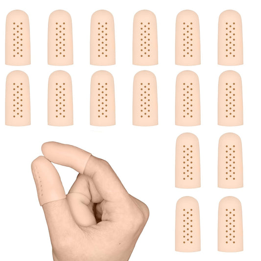 ZFYOUNG16 Pack Breathable Gel Finger Cots, Fingertip Protection, Finger Protectors, Gel Protectors, Promote Healing, Provide Finger Support, Relieve Finger Pain, Corns, Blisters and Calluses