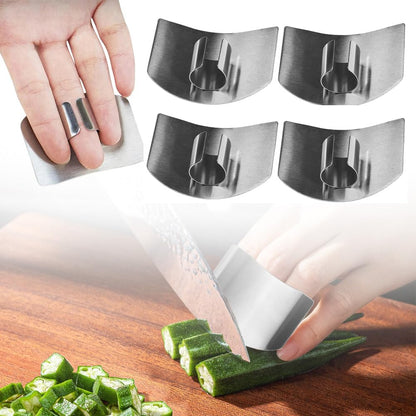 Stainless Steel Finger Guard, 2025 New Multifunctional Finger Protector for Cutting Food, Finger Guards Safe Slicing Tool for Slicing, Dicing and Food Prep (2 PCS)