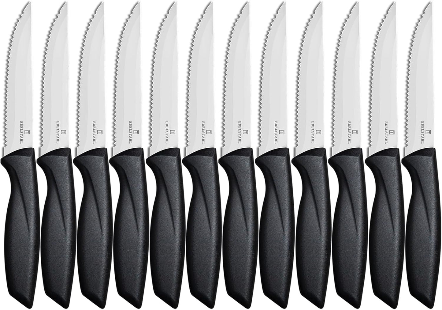 Premium Steak Knives, Steak Knives Set of 6,Black,Stainless Steel Steak Knife Set,Razor-Sharp Serrated Steak Knife,Durable Steak Knifes,Ergonomic Handle,Dishwasher Safe Steak Knifes