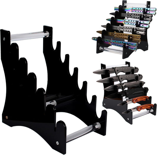 knife stand,Knife display stand,Acrylic knife display case, collectible knife display stand, knife collection display stand, for pocket knife organizer& Display hut home decoration (Black)