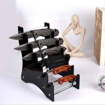 knife stand,Knife display stand,Acrylic knife display case, collectible knife display stand, knife collection display stand, for pocket knife organizer& Display hut home decoration (Black)