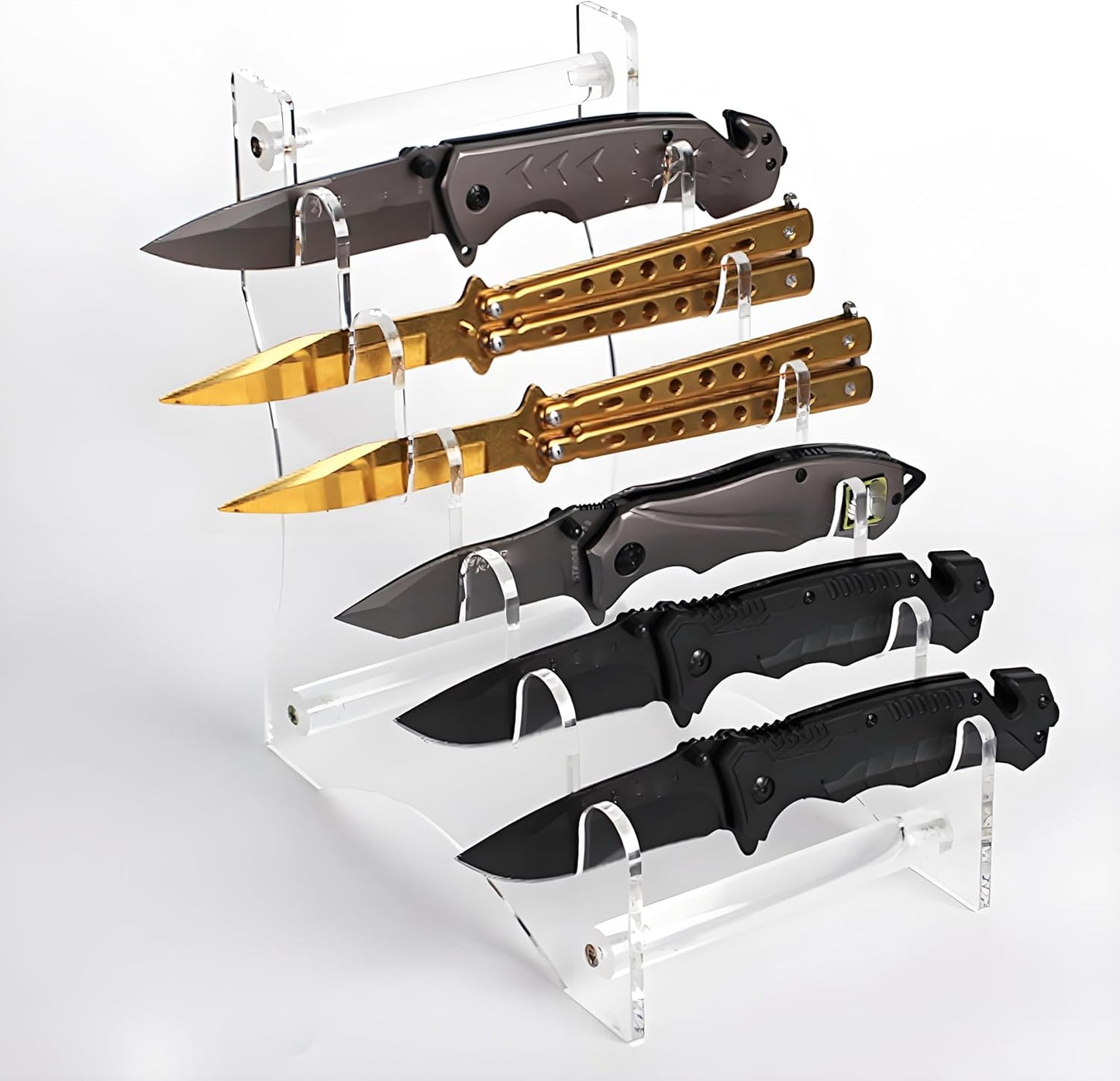 knife stand,Knife display stand,Acrylic knife display case, collectible knife display stand, knife collection display stand, for pocket knife organizer& Display hut home decoration (Black)