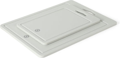 Bpa Free Plastic Cutting Board 2pc Set (16" x 12" and 12" x 8") - Grey - Dishwasher Safe