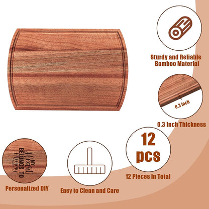 12 Pack 12 x 16 Inch Large Cutting Boards Bulk Wooden Kitchen Chopping Boards for Crafts DIY Wedding Housewarming Gift(Acacia)