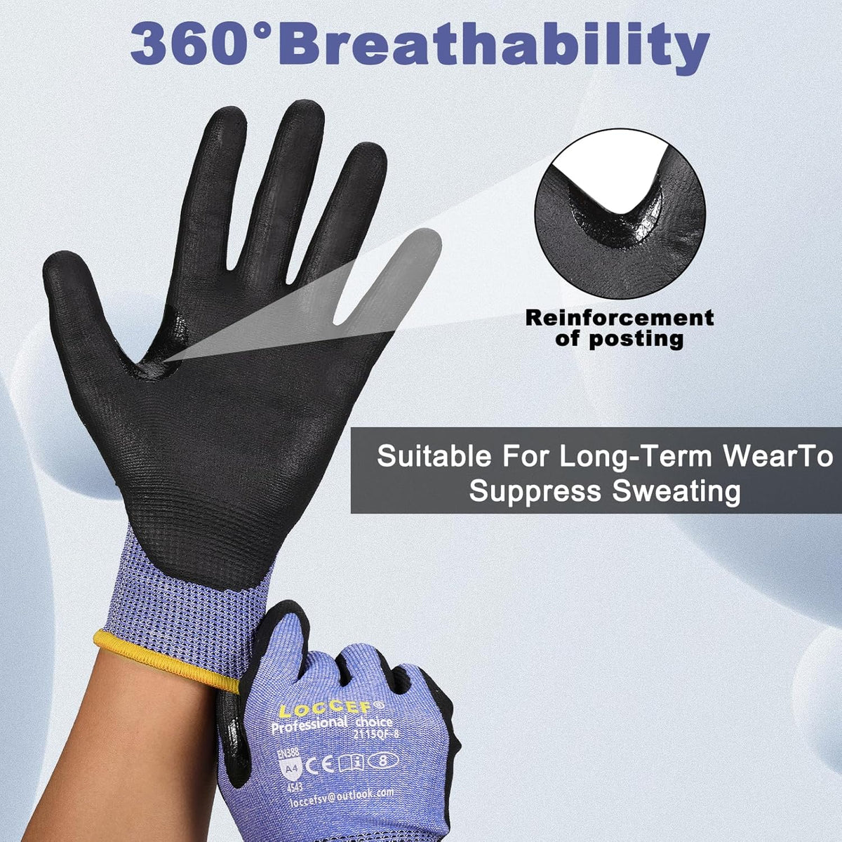 Level 5/A4 Cut Resistant Work Gloves, Touchscreen