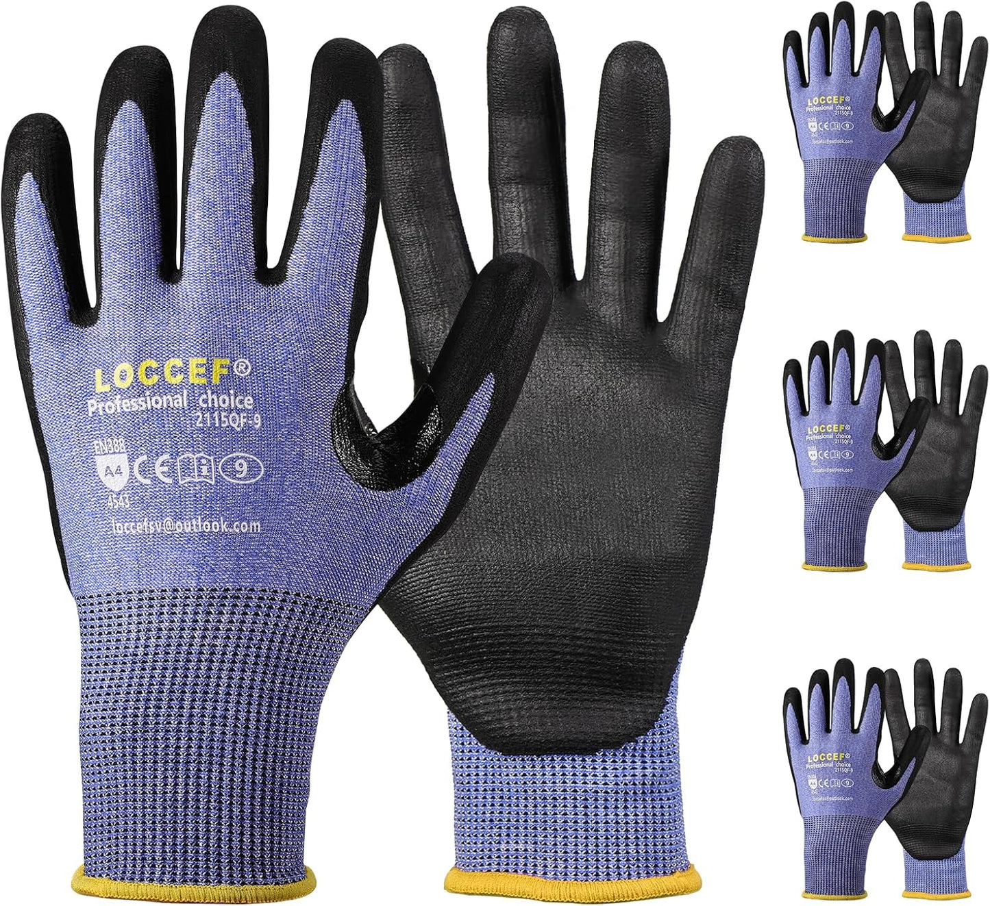 Level 5/A4 Cut Resistant Work Gloves, Touchscreen