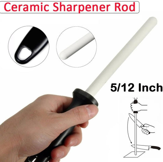 5 Inch Ceramic Knife Sharpener Honing Rod,Professional Knife Sharpening Tool,Ceramic Honing Rod for Chef's Knife and Kitchen Knife