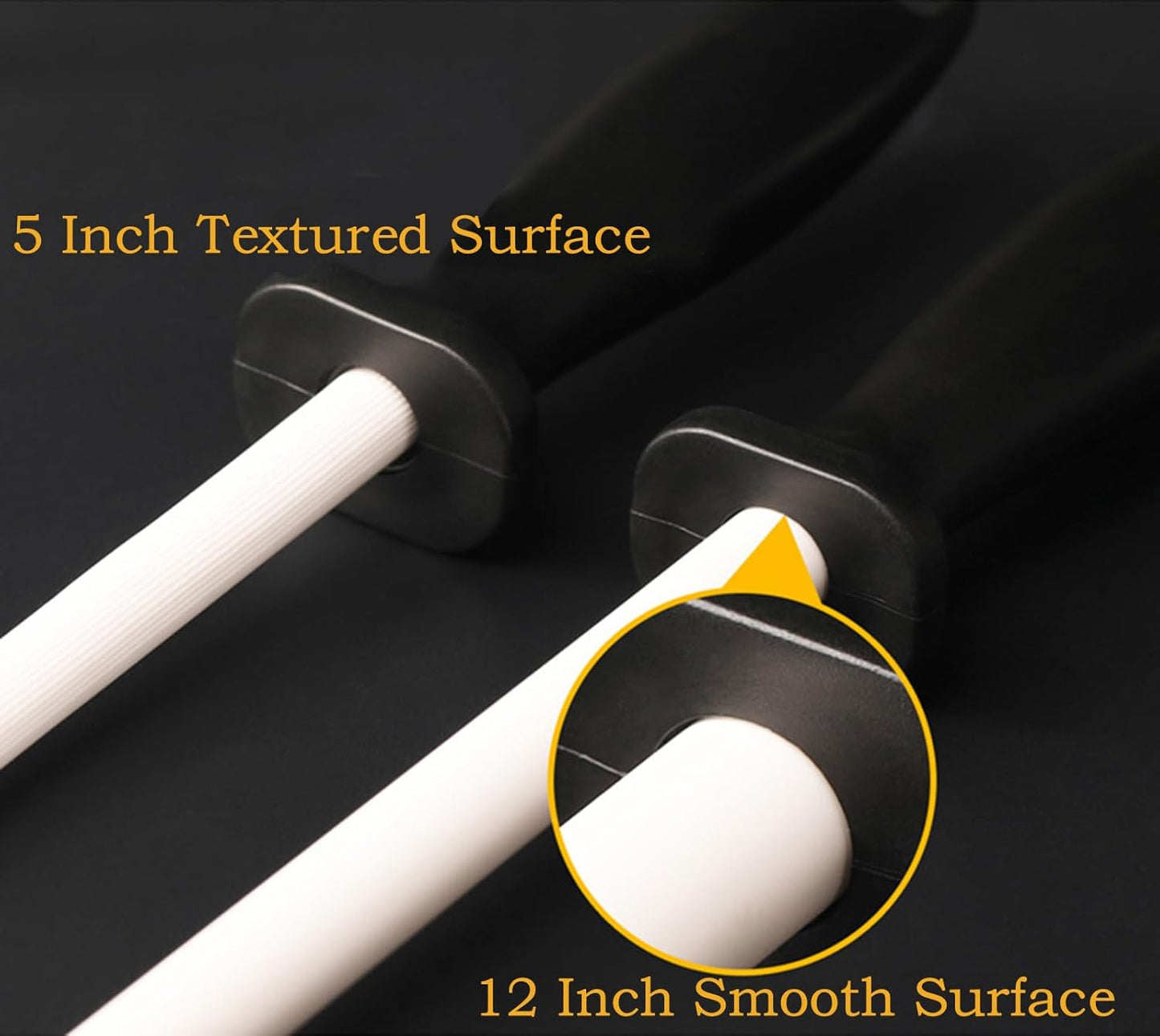 5 Inch Ceramic Knife Sharpener Honing Rod,Professional Knife Sharpening Tool,Ceramic Honing Rod for Chef's Knife and Kitchen Knife
