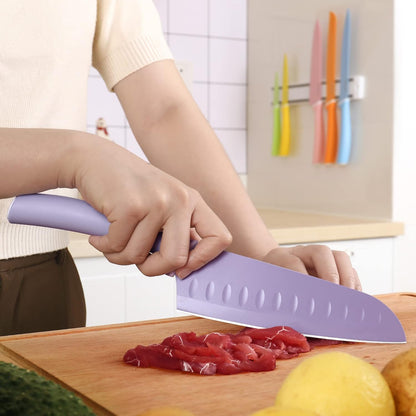 Colorful Knife Set with Covers, Dishwasher Safe, 6 Pieces