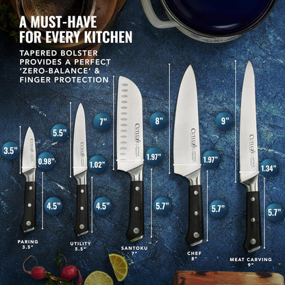 Chef Knife Set, 3 PCS Professional Chef's Knife Set – Razor Sharp German Steel, Full Tang, Ergonomic Handles - Artisan Series