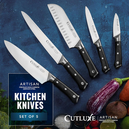Chef Knife Set, 3 PCS Professional Chef's Knife Set – Razor Sharp German Steel, Full Tang, Ergonomic Handles - Artisan Series