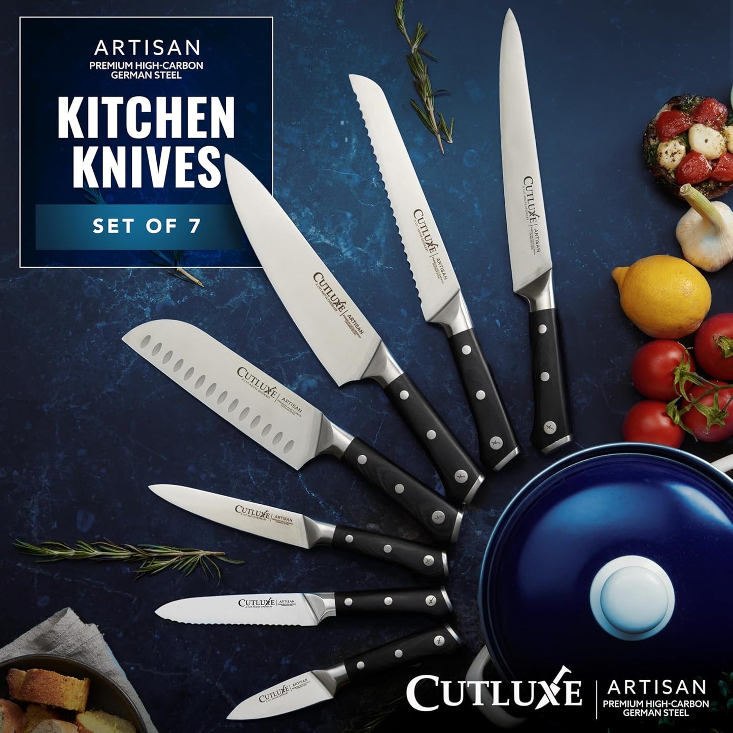 Chef Knife Set, 3 PCS Professional Chef's Knife Set – Razor Sharp German Steel, Full Tang, Ergonomic Handles - Artisan Series