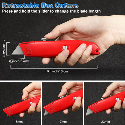 30 Pcs Box Cutters Bulk, Utility Knives, Red