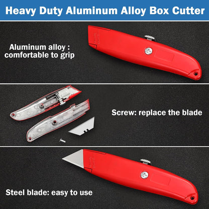 30 Pcs Box Cutters Bulk, Utility Knives, Red