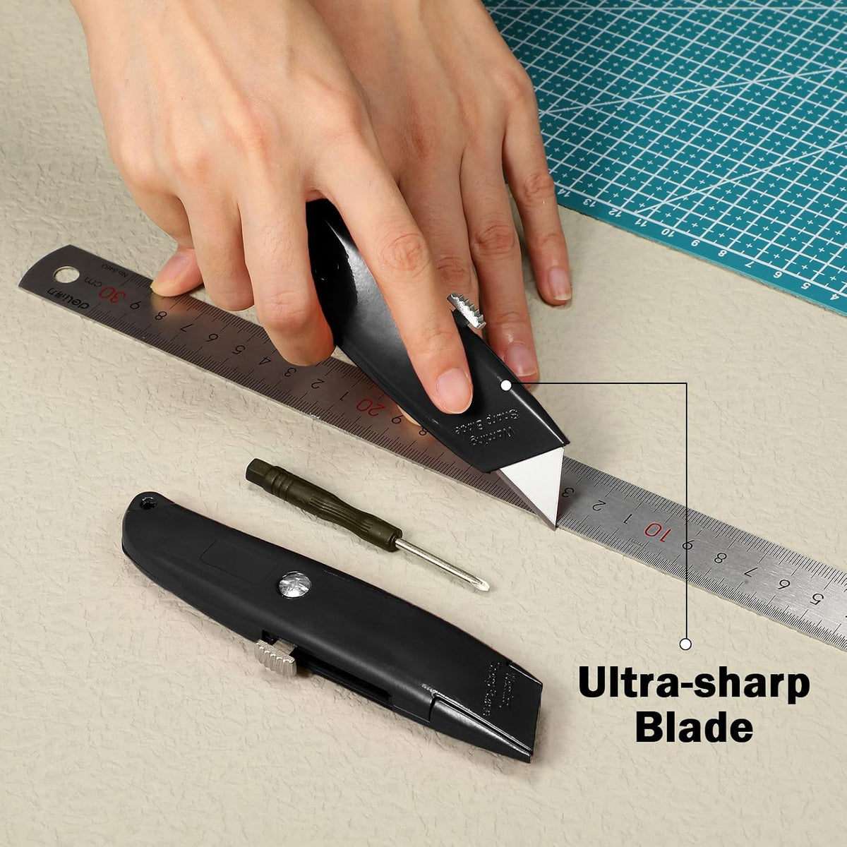 30 Pcs Box Cutters Bulk, Utility Knives, Red