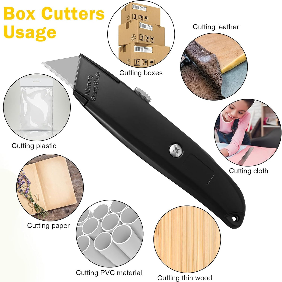 30 Pcs Box Cutters Bulk, Utility Knives, Red