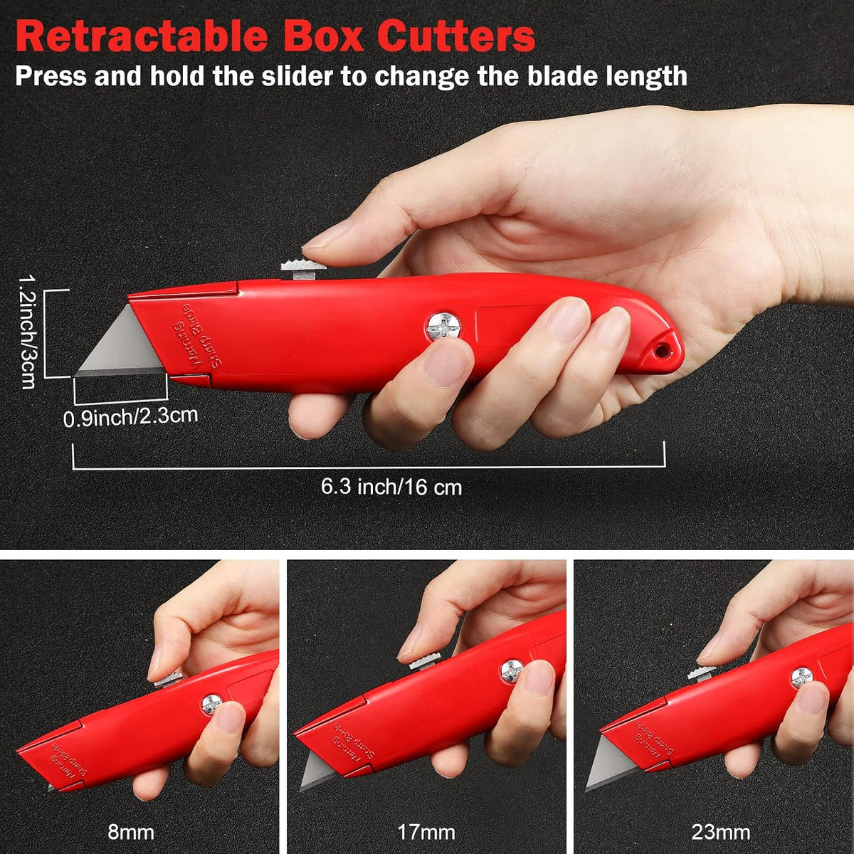 30 Pcs Box Cutters Bulk, Utility Knives, Red
