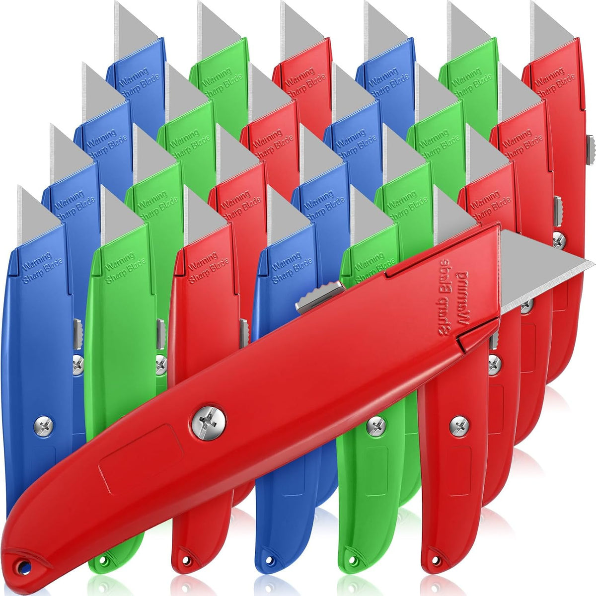 30 Pcs Box Cutters Bulk, Utility Knives, Red