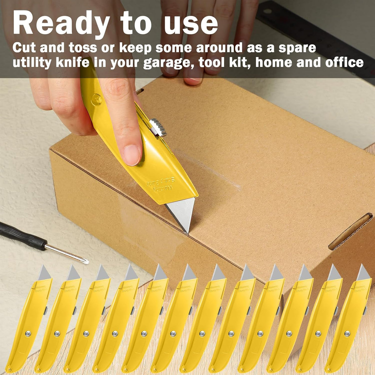 30 Pcs Box Cutters Bulk, Utility Knives, Red