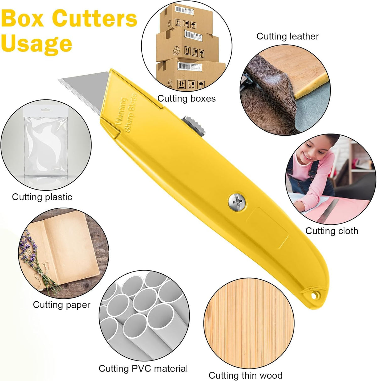 30 Pcs Box Cutters Bulk, Utility Knives, Red