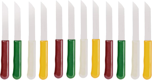 FIX-12KN Stainless Steel Multi Purpose Knives 12 pcs RED GREEN